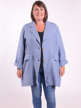 Lagenlook Collared Linen Jacket - 11372, Coats & Jackets, Pure Plus Clothing, Lagenlook Clothing, Plus Size Fashion, Over 50 Fashion